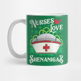 Nurses Love Shenanigans St Patricks Day Irish Nurse EMT Mug